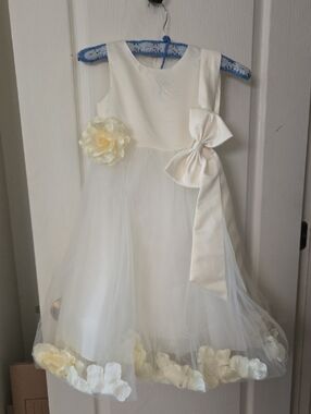 Ivory Flower Girl Dress with Bow Sash